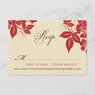 Placa RSVP Floral Moderna Red/Chocolate