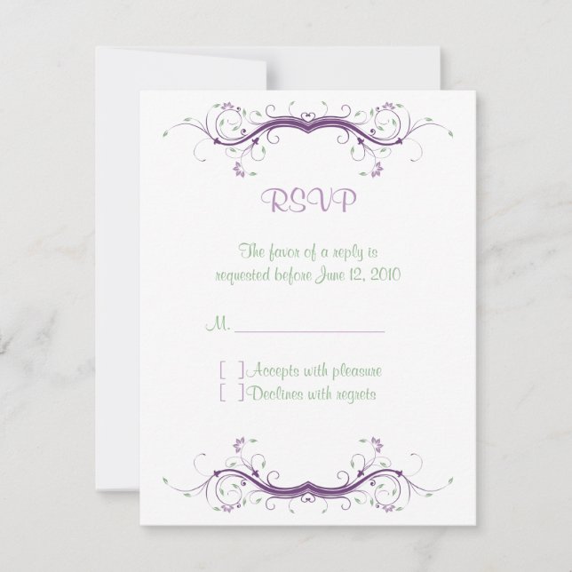 Placa RSVP Floral Personalizável (Frente)