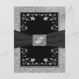 Placa RSVP Floral Preta e para Geração