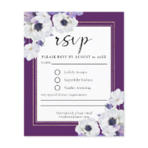 Placa RSVP Floral Real Roxo