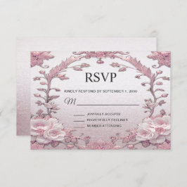 Placa RSVP Floral Rosa Única