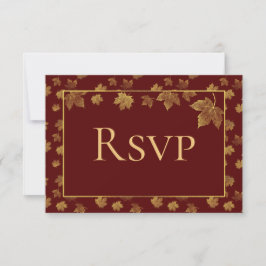 Placa RSVP Folha e Dourada