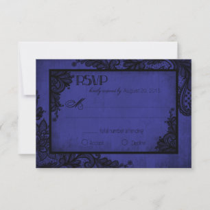 Placa RSVP Gótica Real Azul e Preta
