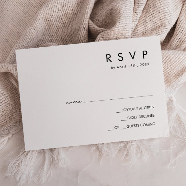 Placa RSVP Horizontal Minimalista Moderna (Criador carregado)