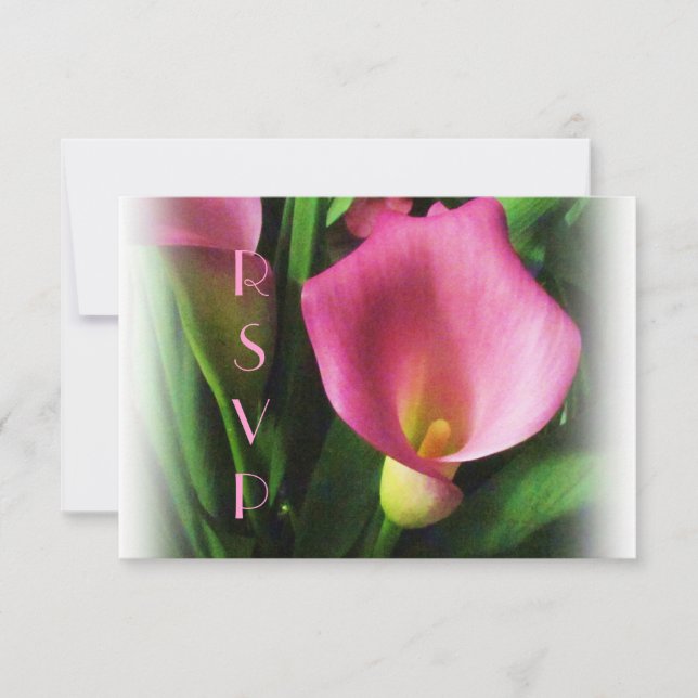Placa RSVP Lily Calla Rosa (Frente)