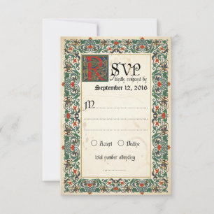 Placa RSVP Manuscrita Medieval