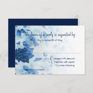 Placa RSVP Marinho Blue Watercolor Floral