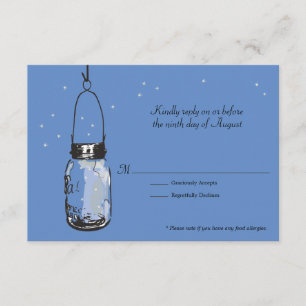 Placa RSVP Mason Jar e Firefly
