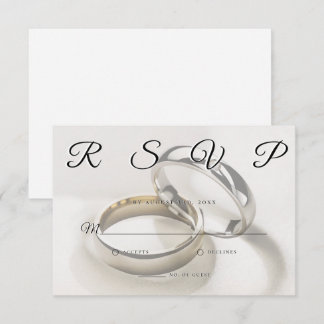 Placa RSVP Minimalista Elegante de Anéis de Casame