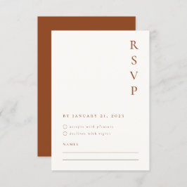 Placa RSVP Minimalista Laranja Queimada