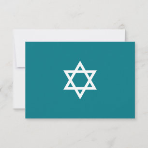 Placa RSVP Mitzvah, Bar Estrela Brilhante, em Teal