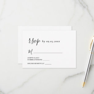Placa RSVP Moderna de Casamento Mínimo Simples