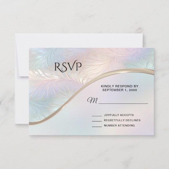 Placa RSVP Moderna Iridescente Abstrato (Frente)