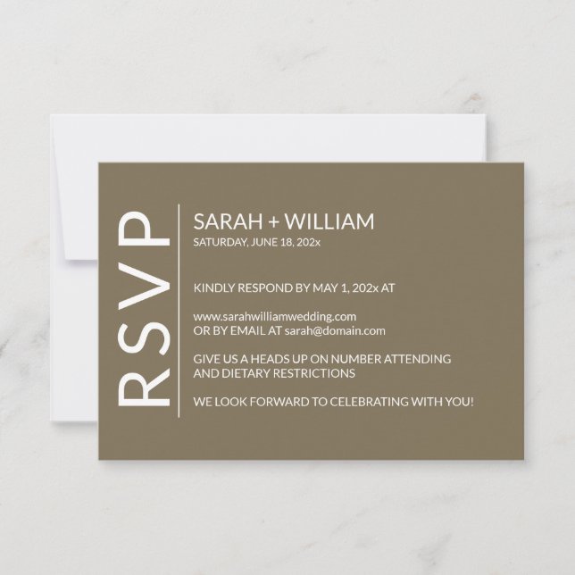 Placa RSVP Moderna Minimalista Brown (Frente)