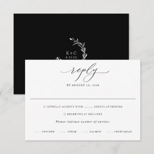 Placa RSVP moderna sofisticada para seu casamento