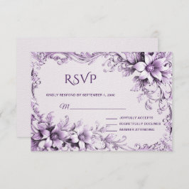 Placa RSVP na moda Purple Flowers