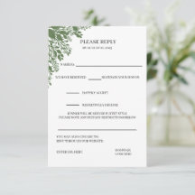 Placa RSVP no Classic Greenery