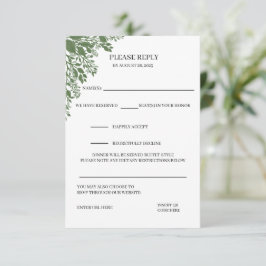 Placa RSVP no Classic Greenery