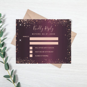 Placa RSVP ouro rosa da Borgonha