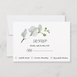 Placa RSVP para orquídeas brancas elegantes