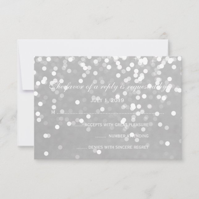 Placa RSVP - Prata de Cinzas de Casamento com Espu (Frente)