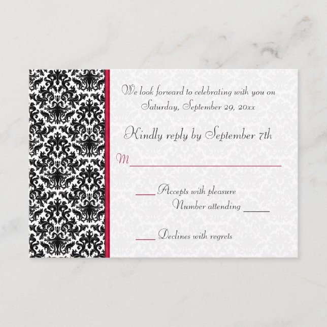 Placa RSVP Preta, Branca, Vermelha (Frente)