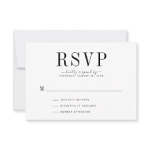 Placa RSVP Preta e Branca de Casamento