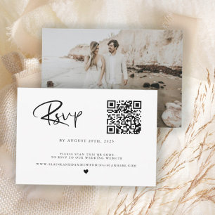 Placa RSVP Preta e Branca do Código QR de Orçament