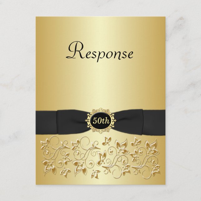 Placa RSVP Preta e Dourada (Frente)