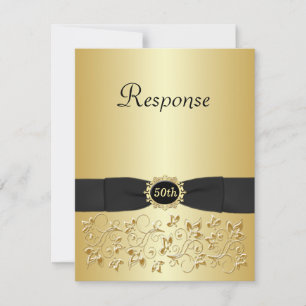 Placa RSVP Preta e Dourada