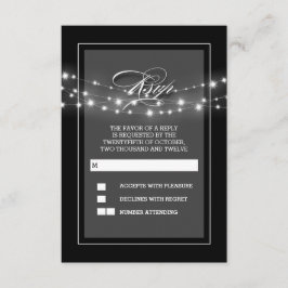 Placa RSVP preta moderna e elegante