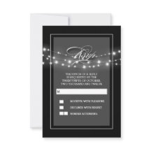 Placa RSVP preta moderna e elegante