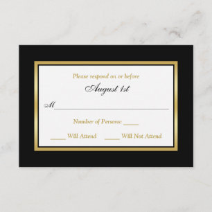 Placa RSVP Preto e Branco Amarelo