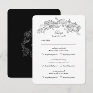 Placa RSVP Romântica de Vintagem de Vários Evento