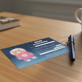 Placa RSVP Rosa Astronauta Bear Espacial