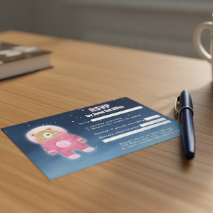 Placa RSVP Rosa Astronauta Bear Espacial
