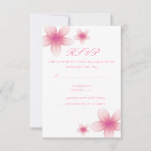 Placa RSVP Rosa e Branca Frangipani