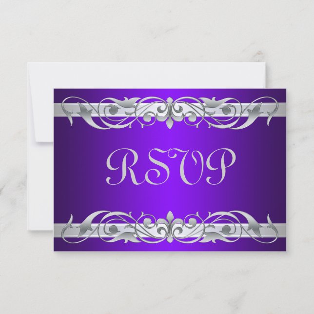 Placa RSVP Roxo Roxo de Deslocamento de Prata da G (Frente)