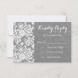 Placa RSVP russa com braçadeira de cinza e rendas