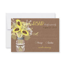 Placa RSVP Russa de Jar Burlap Sunflower