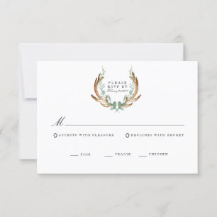 Placa RSVP Rustic Antler & Greenery Watercolor