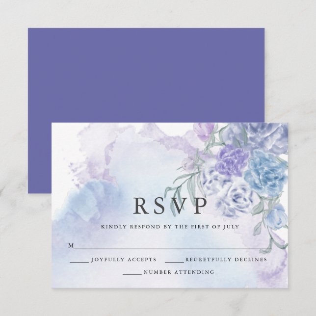 Placa RSVP Rustic Floral Watercolor (Frente/Verso)