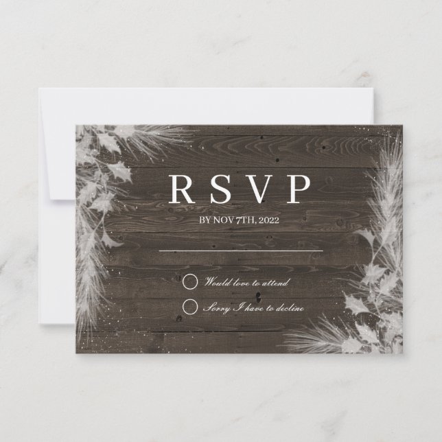 Placa RSVP Rustic Winter (Frente)
