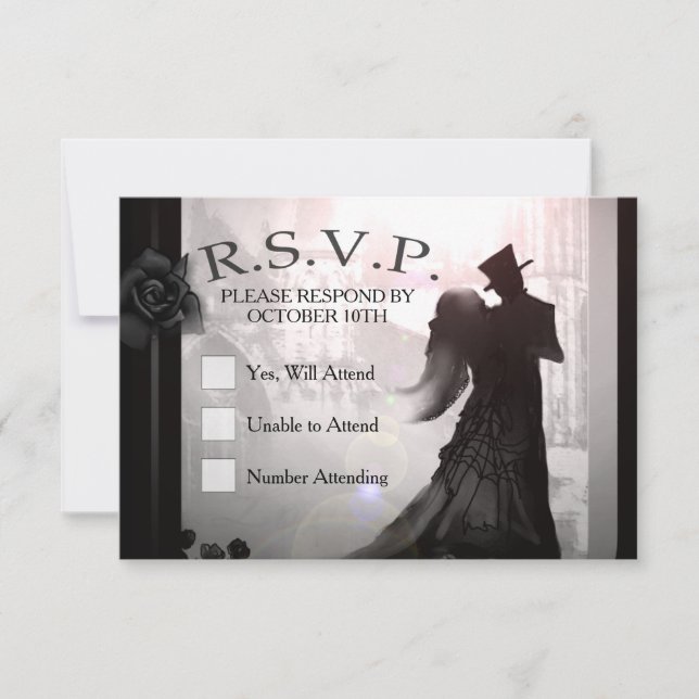 Placa RSVP Silhueta Elegante 3x5 Halloween (Frente)