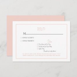 Placa RSVP Simples Blush Modern Font Wedt