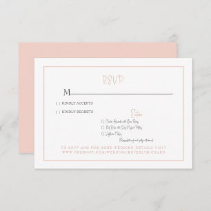 Placa RSVP Simples Blush Modern Font Wedt