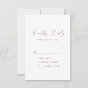 Placa RSVP Simples de Caligrafia Dourada Delicada
