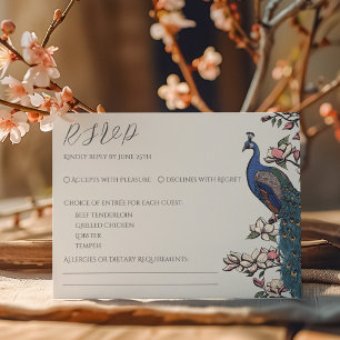 Placa RSVP Simples de Peacock de Marfim