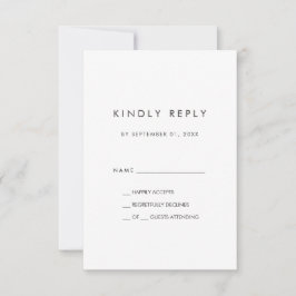 Placa RSVP Simples de Tipografia Chic