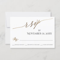 Placa RSVP Simples, Elegante, Dourada Tipografia